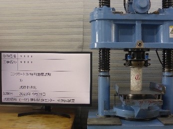 圧縮強度試験（試験中代表）