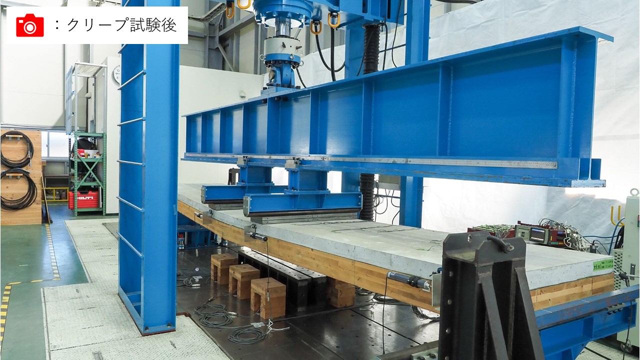 クリープ試験後の曲げ試験による破壊状況