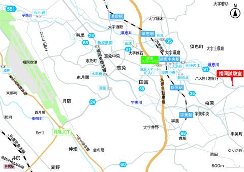 福岡試験室(工事材料試験所)地図